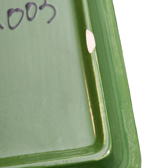 Liston Fish Platter Plate Small Signed 2003 12" x 9.5" Beige Pink Green Handmade - Picture 9 of 9